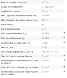 Caracteristicas MAKITA JR3070CT